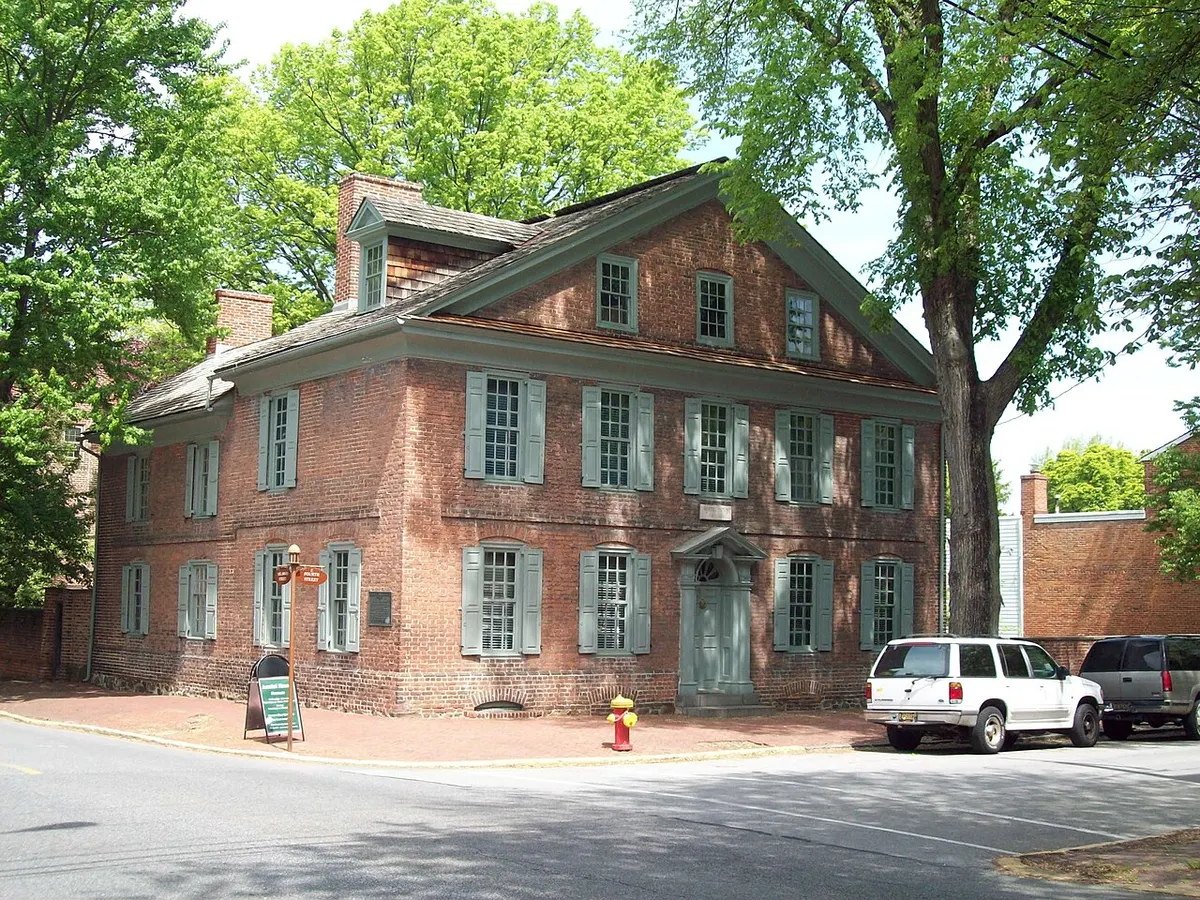 The Amstel House, a Georgian brick house in New Castle, Delaware