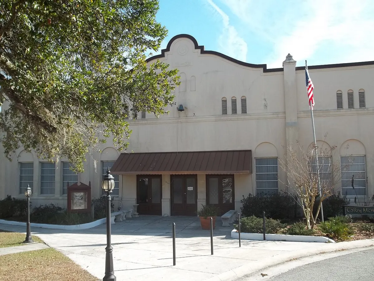 A building in the Southern Cassadaga Spiritualist Camp historic district in Cassadaga, Florida