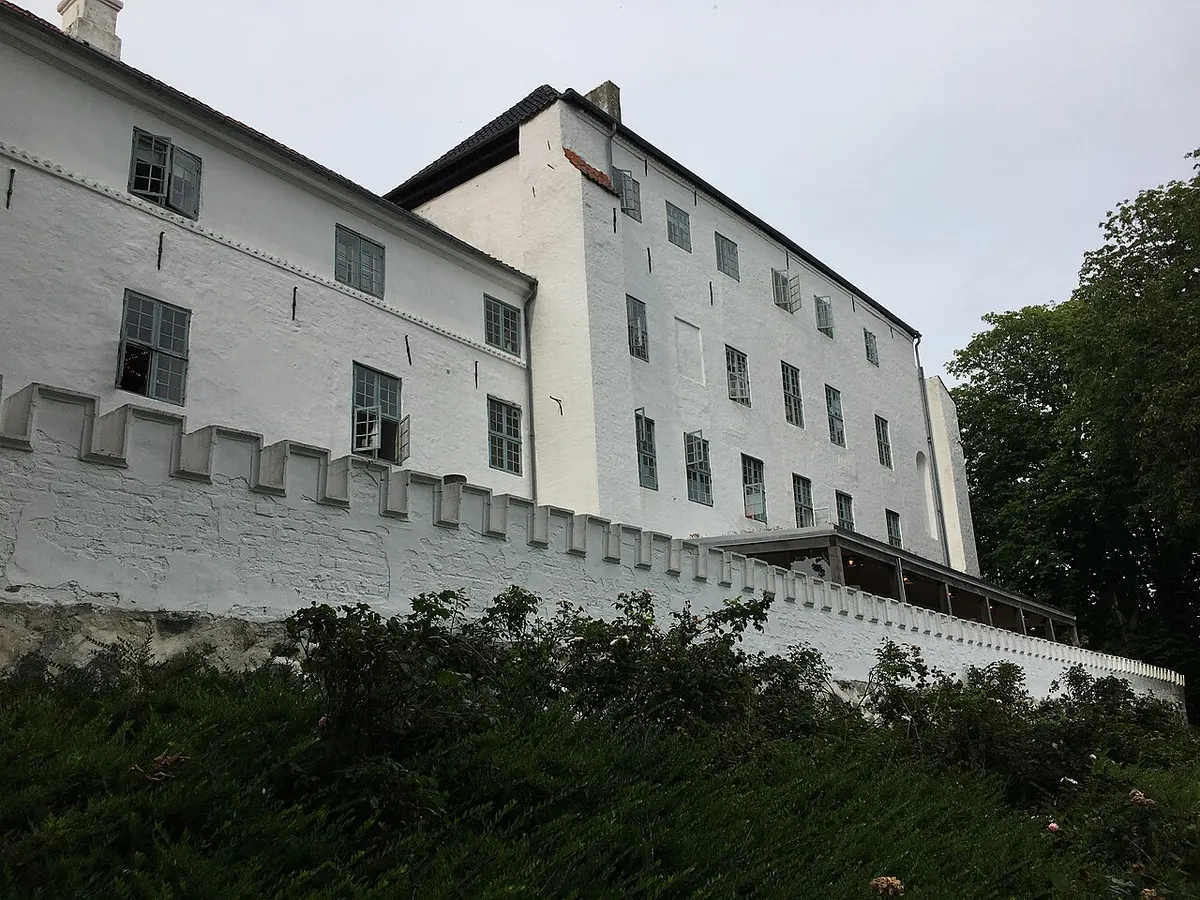 Dragsholm Castle seen from its garden in Odsherred, Denmark