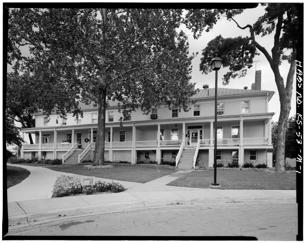 Historic American Buildings Survey photograph of the Rookery, 12–14 Sumner Place, at Fort Leavenworth