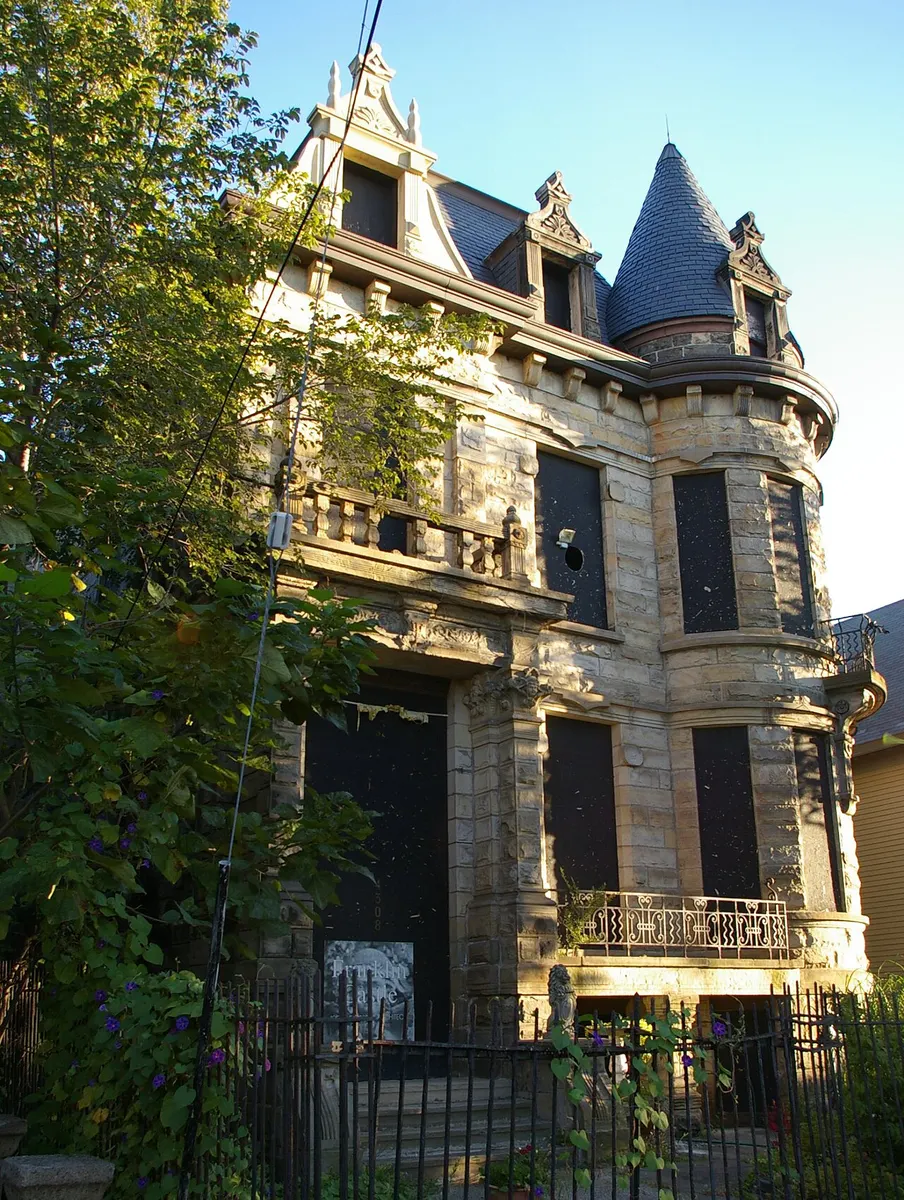 The turreted sandstone Franklin Castle in Cleveland’s Ohio City neighborhood