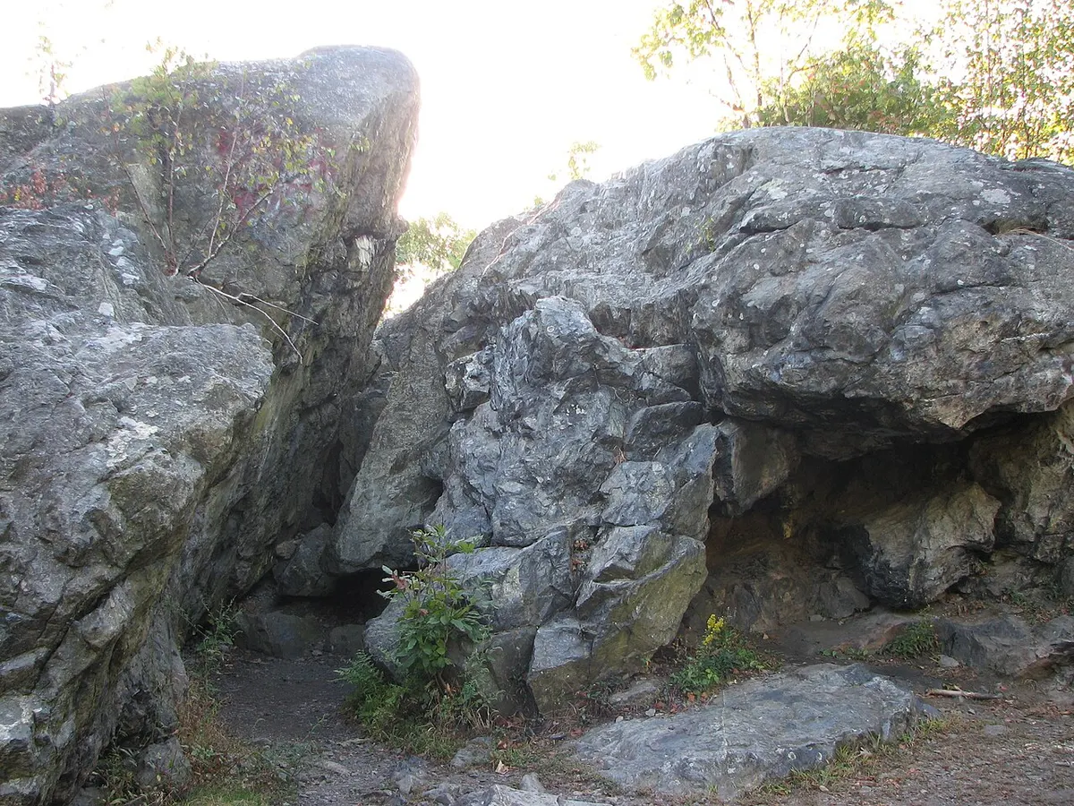 Dungeon Rock in Lynn Woods, where the Marbles dug a tunnel