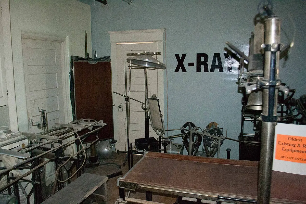 The former X-ray room inside the Hot Lake Springs Hotel near La Grande, Oregon