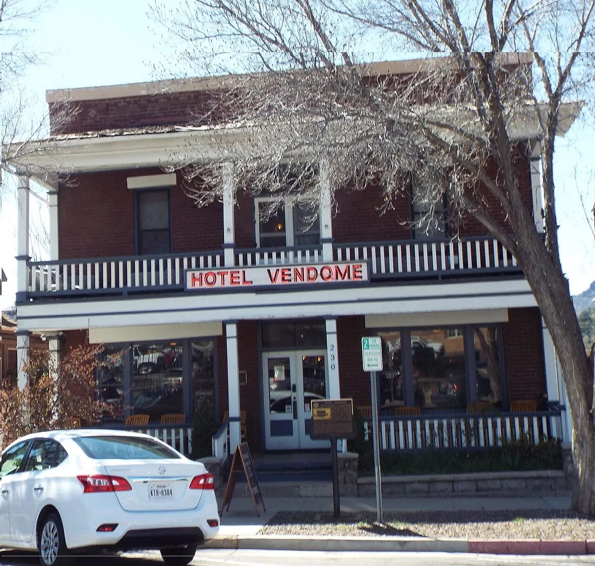 The red-brick Hotel Vendome on Cortez Street in Prescott, Arizona