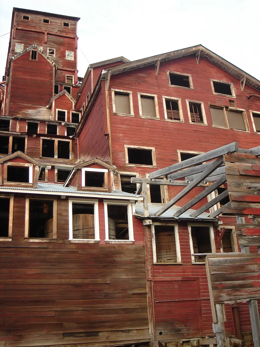 The Kennecott mill building in the Wrangell Mountains