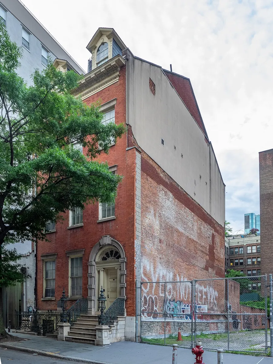 The red-brick Federal-style front of the Merchant’s House Museum on East Fourth Street