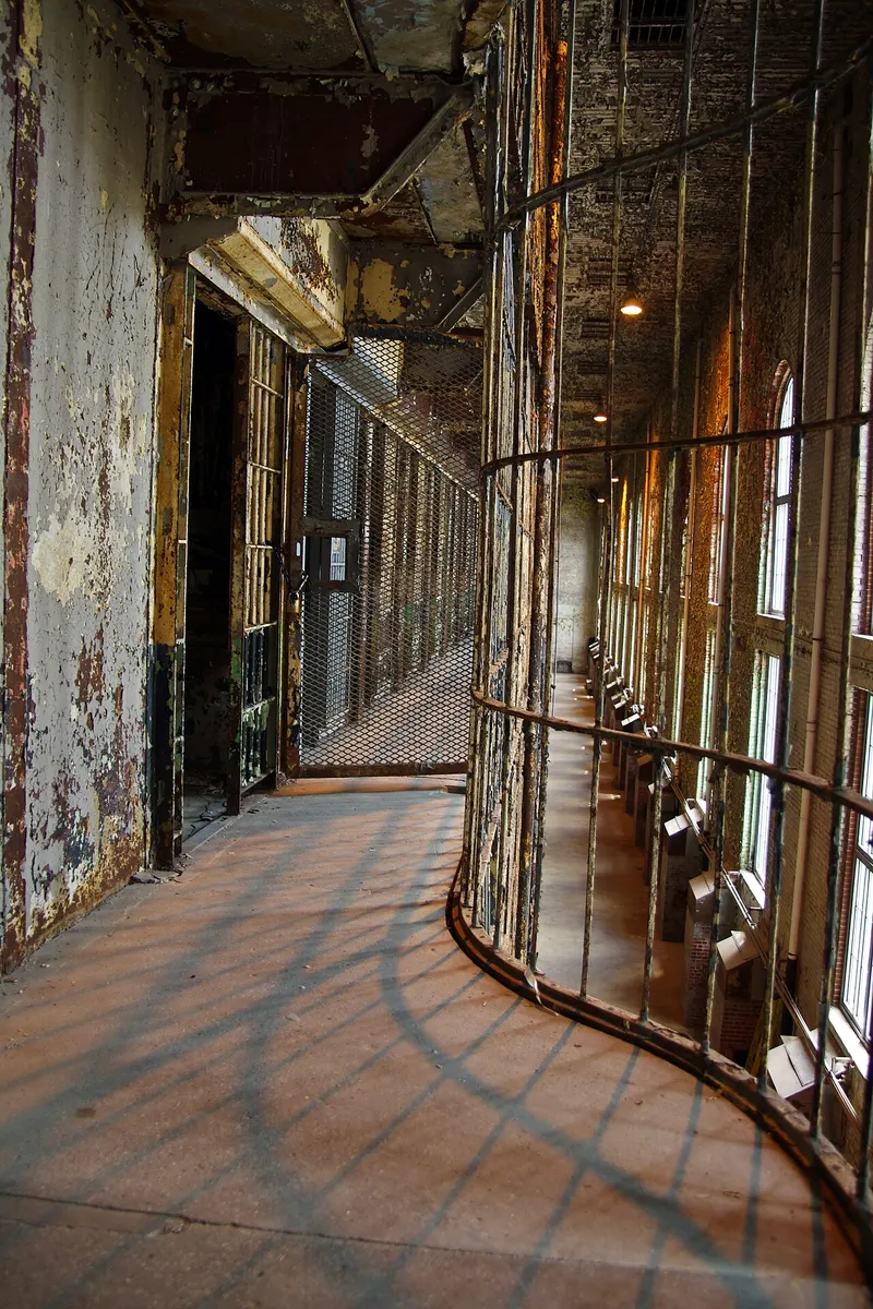 The turreted sandstone front of the Ohio State Reformatory in Mansfield