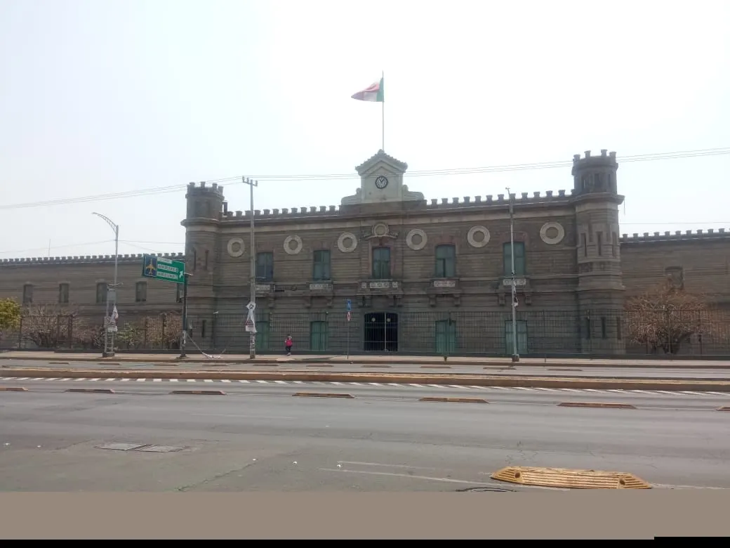The fortress-like façade of the Palacio de Lecumberri in Mexico City