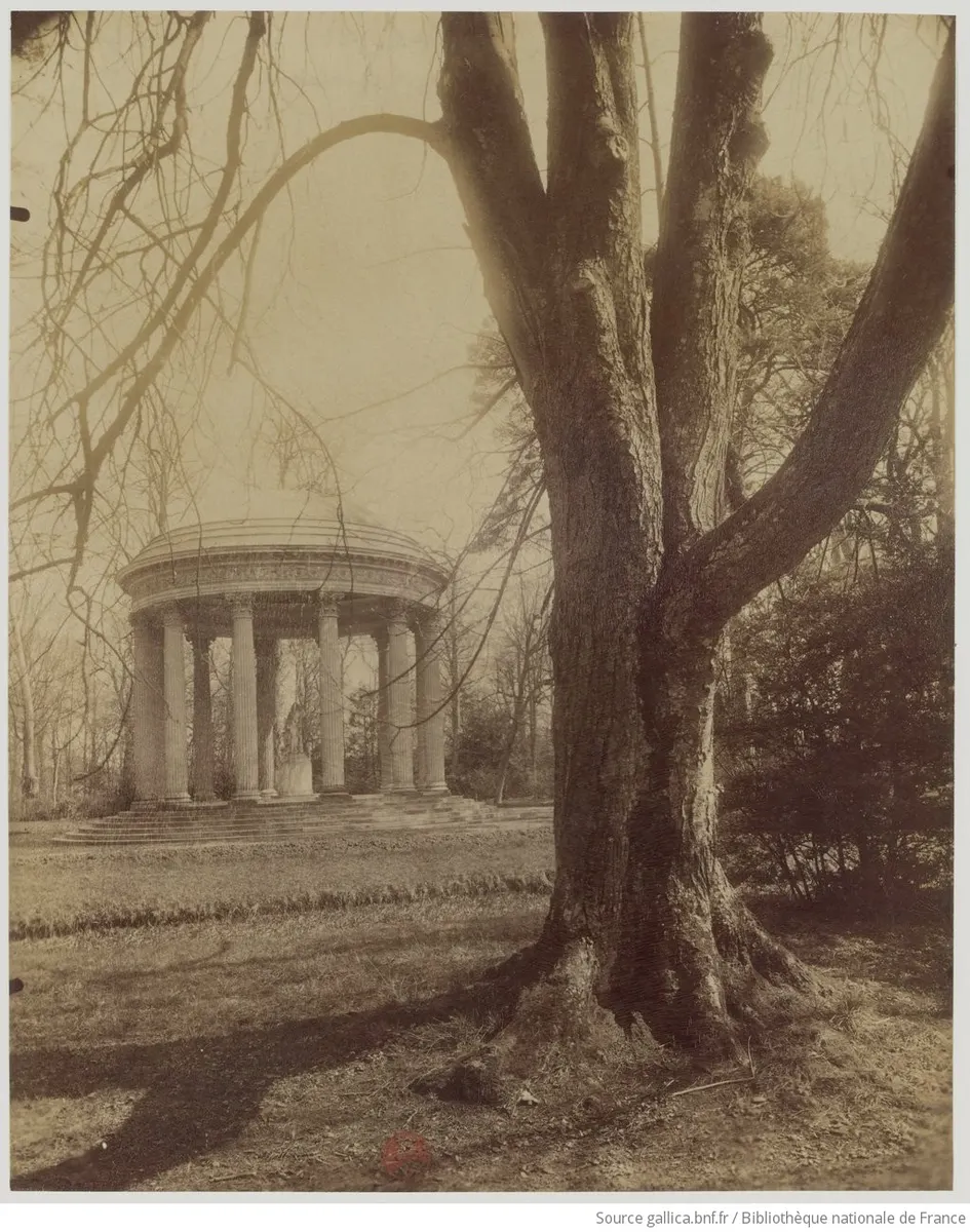 Early 20th-century photograph by Eugène Atget of the Temple of Love in the gardens of the Petit Trianon