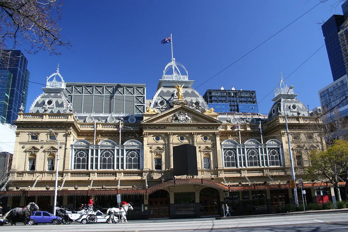 The ornate Second Empire facade of the Princess Theatre on Spring Street, Melbourne