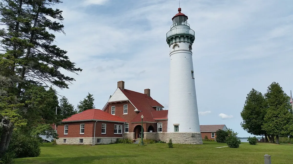 The Seul Choix Point light tower on Lake Michigan