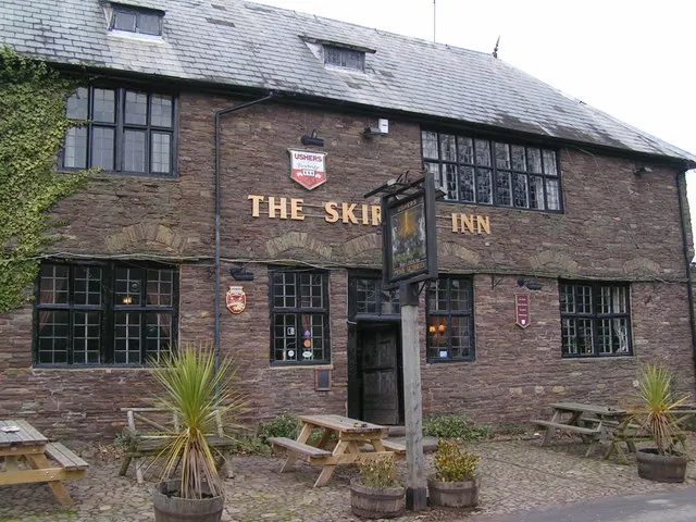 The old stone front of the Skirrid Mountain Inn in Llanvihangel Crucorney