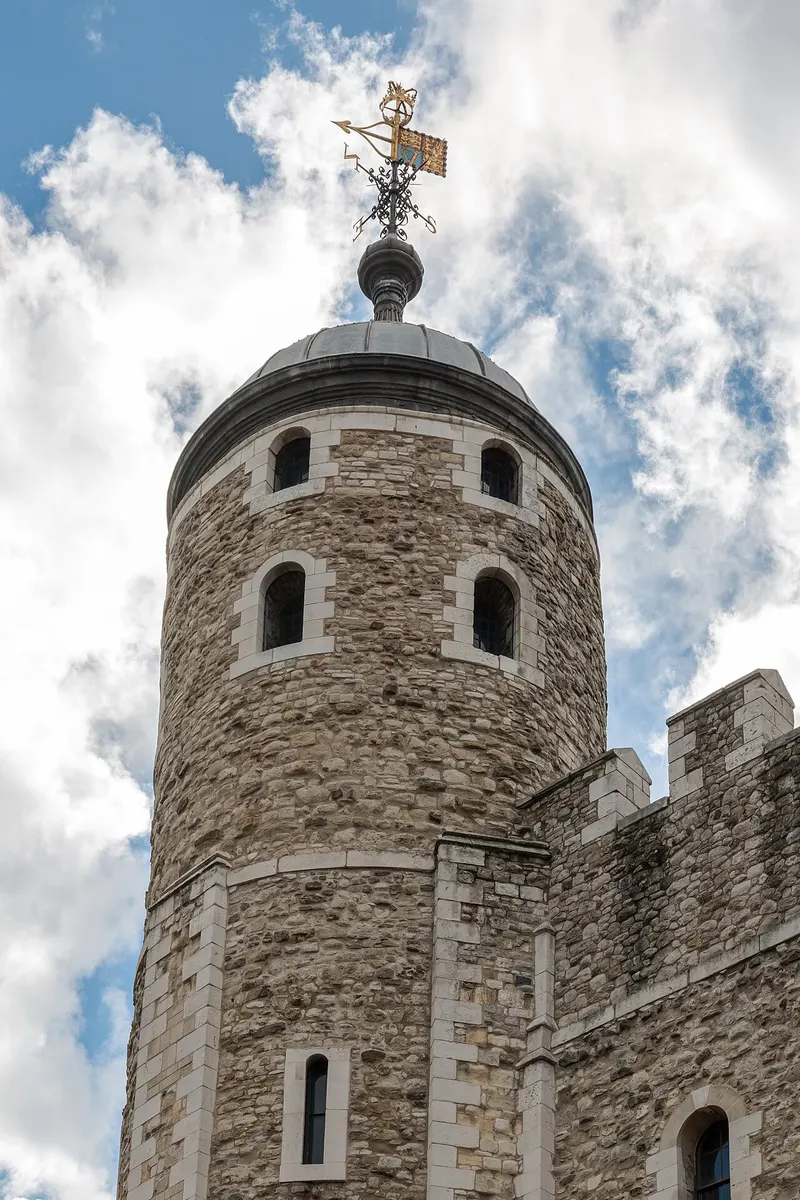 The pale stone White Tower, the Norman keep at the heart of the Tower of London